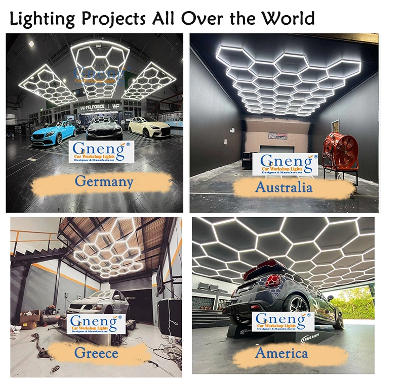 Zt/C202 Factory Car Detailing 6500K High Lumen Working Lights DIY Ultra Bright Honeycomb Ceiling Lamp Garage LED Light Hexagon Light