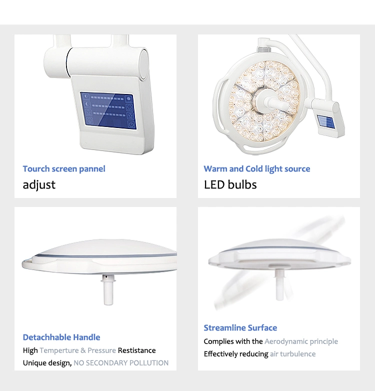 Medical Ceiling-Mounted LED Double Arm Shadowless Surgical Operating Light for Ot Room